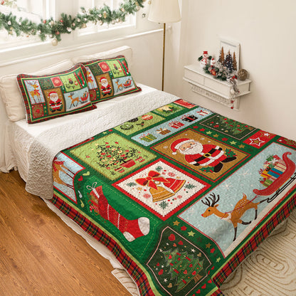 Shineful All Season Quilt 3-Piece Set Santa's Warm Wishes