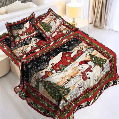 Shineful 4-Piece Bed Sheet Set - Snowman's Christmas Dream