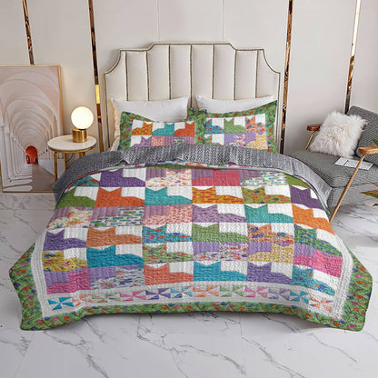 Shineful All Season Quilt 3-Piece Set Colorful Cats