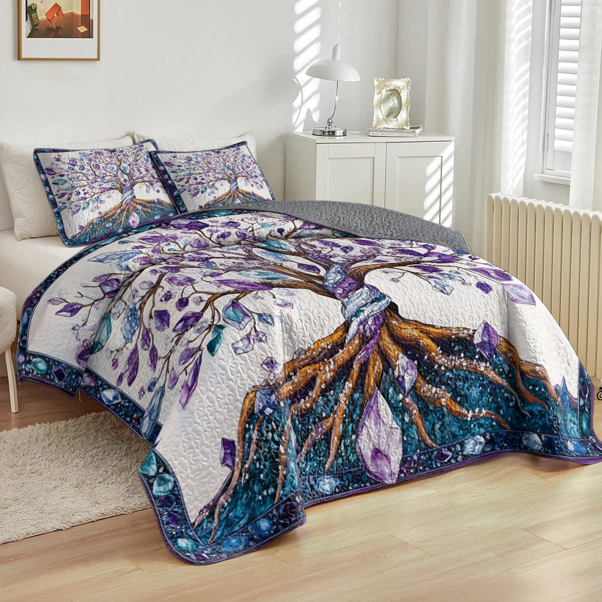 Shineful All Season Quilt 3-Piece Set - Crystal Tree of Life