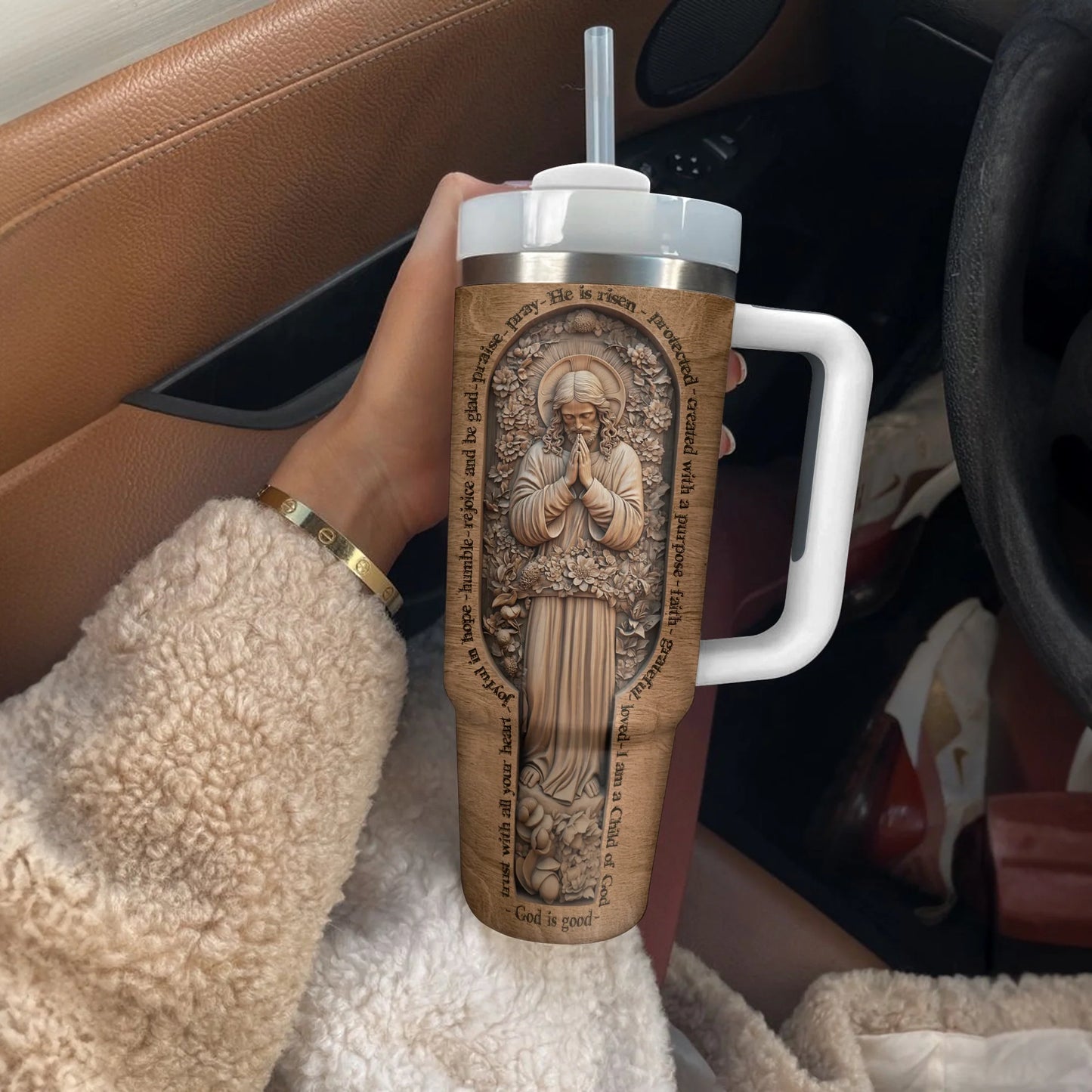 Shineful Tumbler Wooden Bible Verses