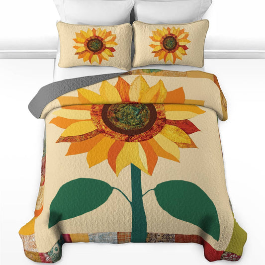 Shineful All Season Quilt 3-Piece Set Sunflower Sunshine