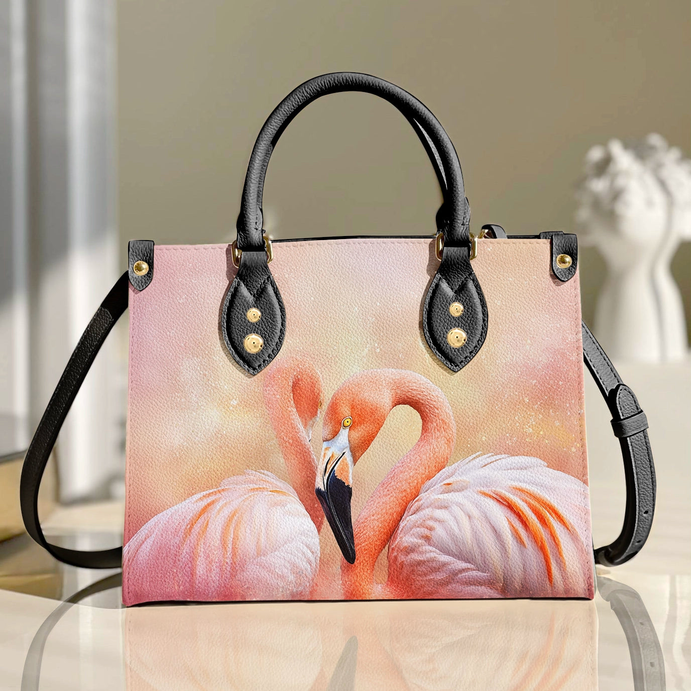 Shineful Leather Bag Flawlessly Fabulous Flamingo Bliss