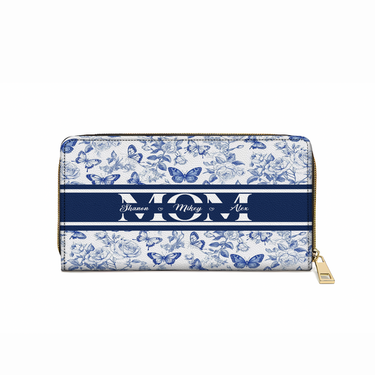 Shineful Leather Clutch Purse With Wristlet Strap Handle Elegant Mom Butterfly