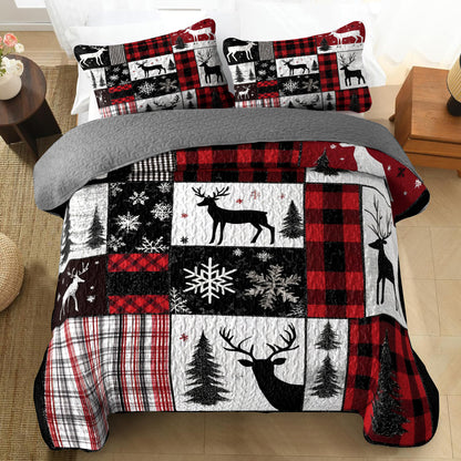 Shineful All Season Quilt 3-Piece Set Christmas Forest