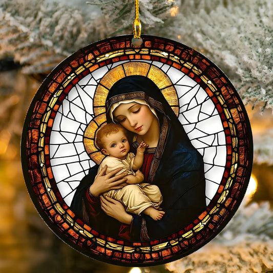 Shineful 2D Acrylic Ornament Holy Light of Mary and Baby Jesus