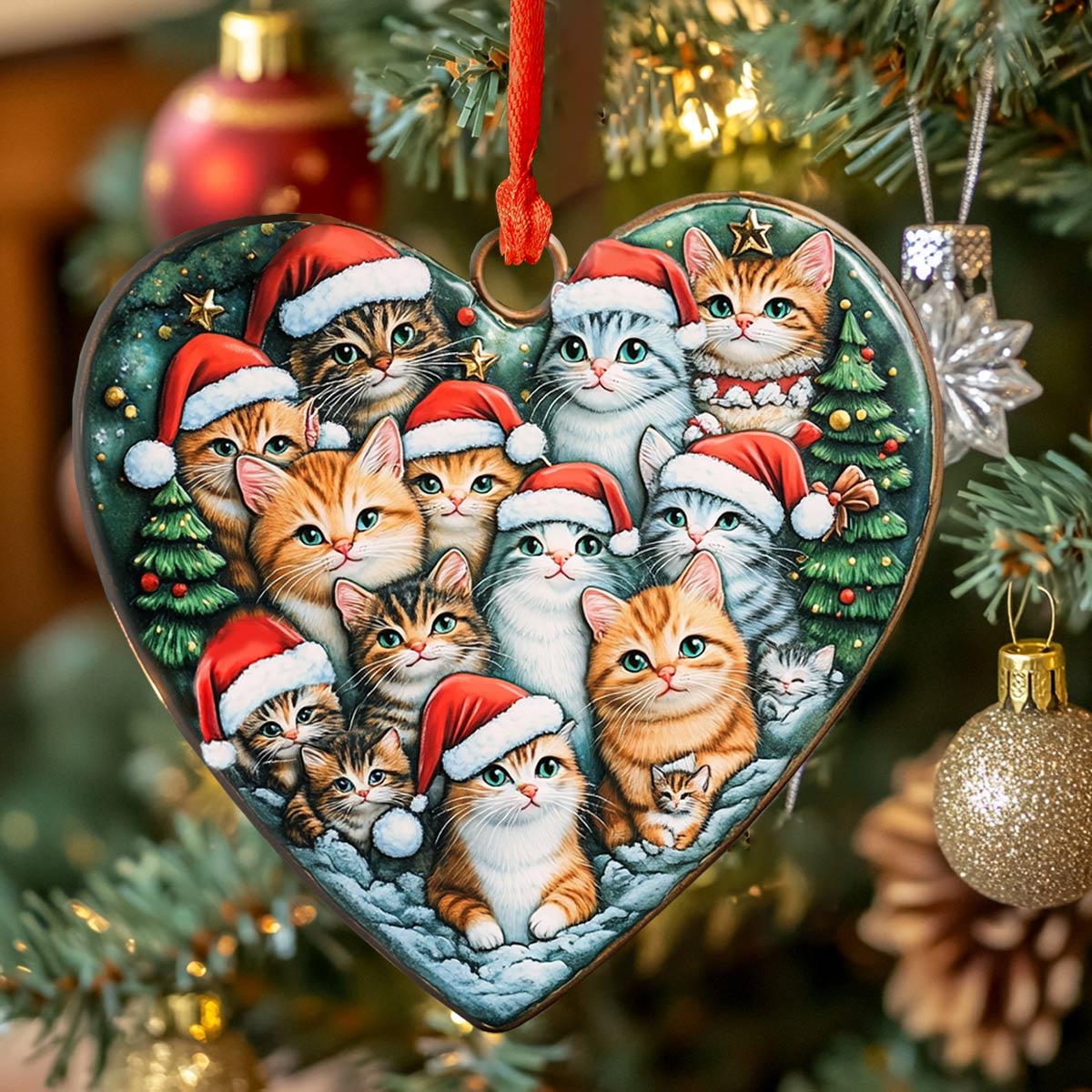 Shineful 2D Acrylic Ornament Heart of Cats