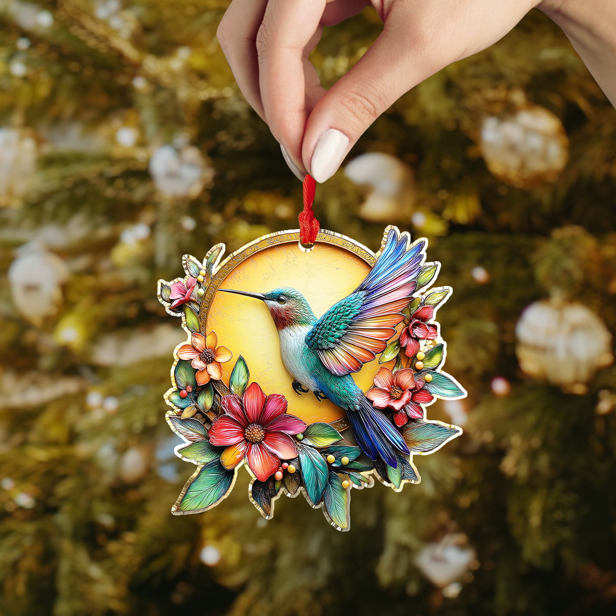 Shineful 2D Acrylic Ornament - Pack Discount Enchanted Hummingbird