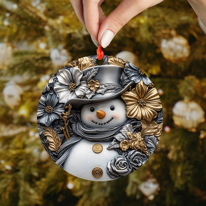 Shineful 2D Acrylic Ornament - Elegant Frosty Snowman