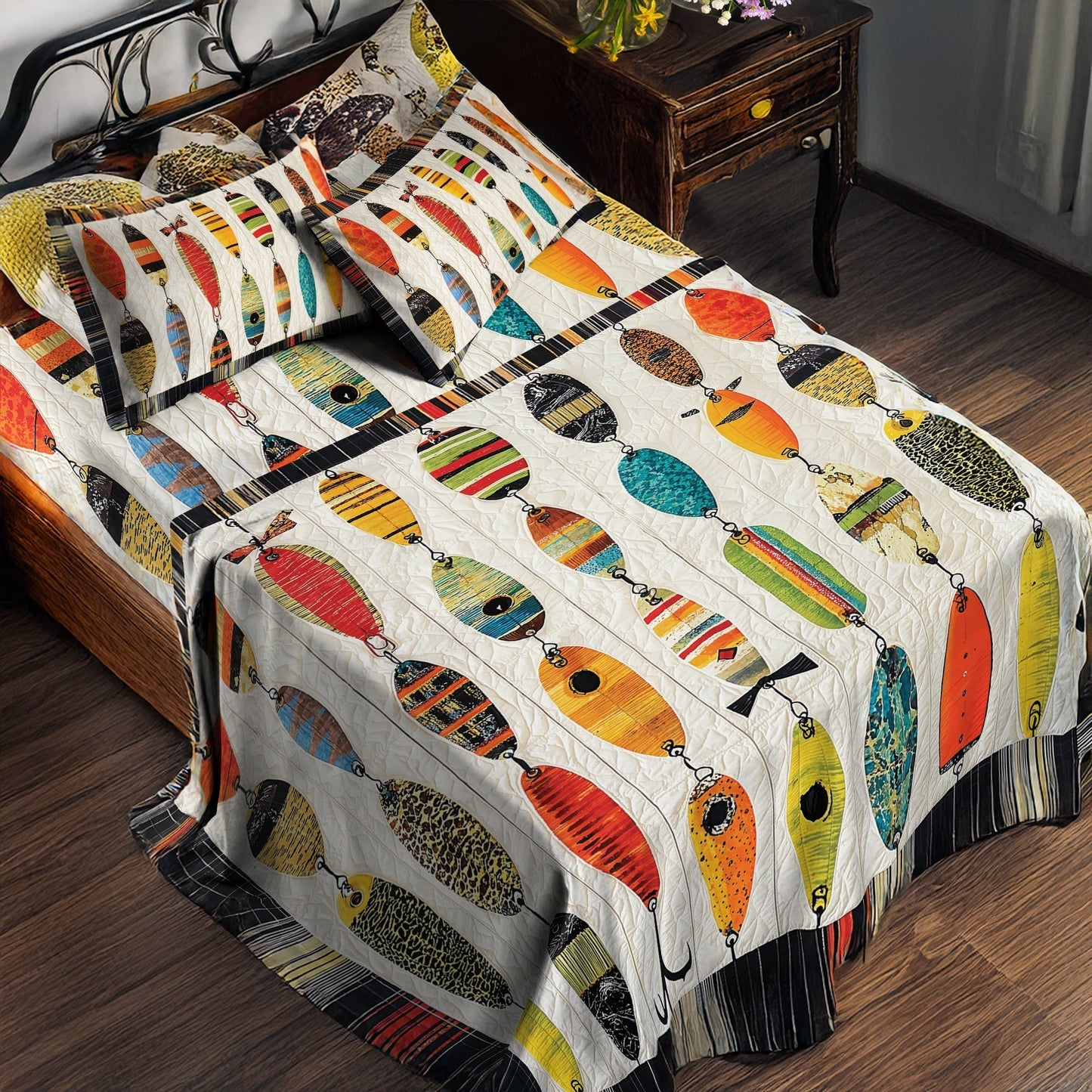 Shineful 4-Piece Bed Sheet Set - Fishing Big Catch