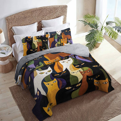 Shineful All Season Quilt 3-Piece Set Cattitude