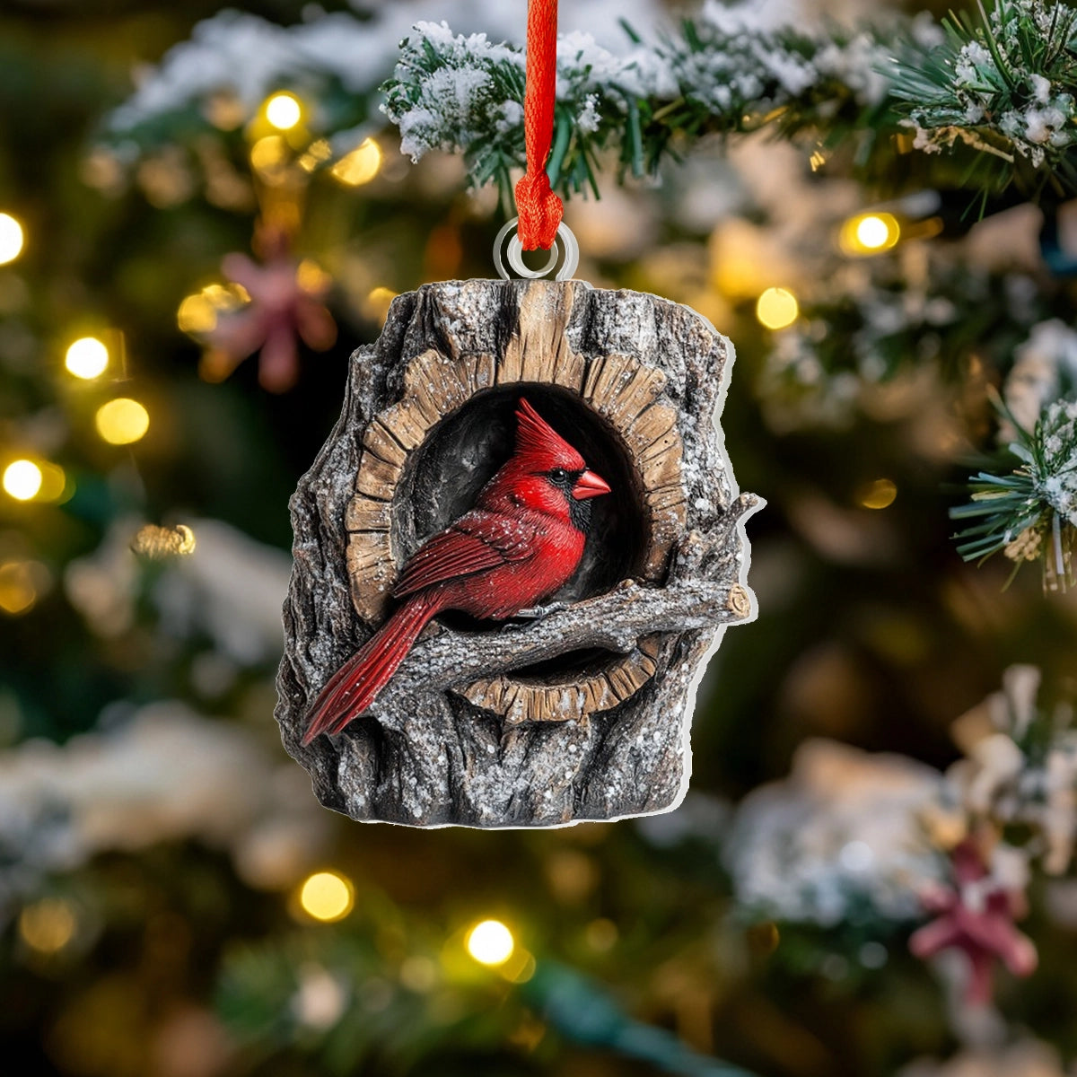 Shineful 2D Acrylic Ornament - Cardinal Serenity