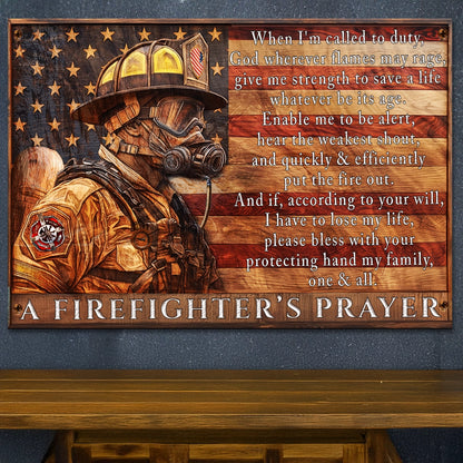 Shineful 2D Metal Sign Firefighter's Prayer