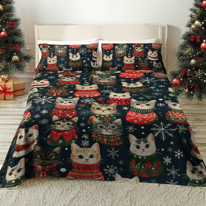 Ensemble de draps Shineful 4 pièces Meowy Catmas