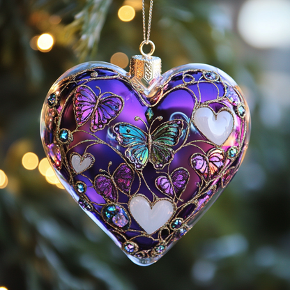 Shineful 2D Acrylic Ornament Beautiful Butterfly Heart