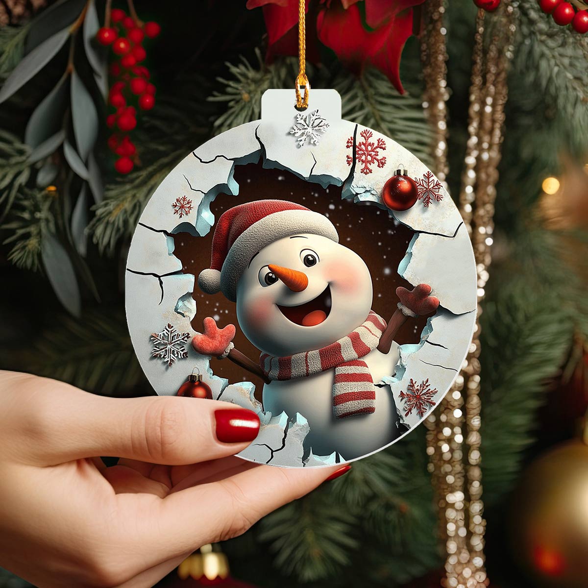 Shineful 2D Acrylic Ornament Happy Snowman