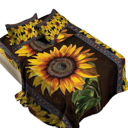 Shineful 4-Piece Bed Sheet Set - Sunflower Faith Hope