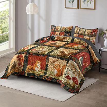 Shineful All Season Quilt 3-Piece Set Animal Forest Happy