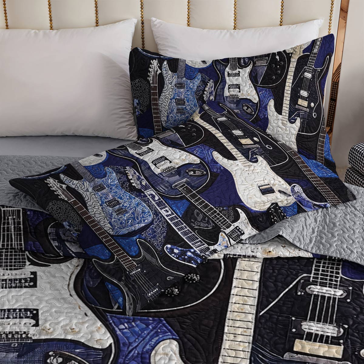 Shineful All Season Quilt 3-Piece Set - Rockin' Blues Guitar