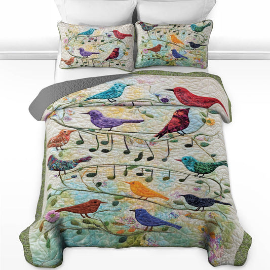 Shineful All Season Quilt 3-Piece Set Singing Birds