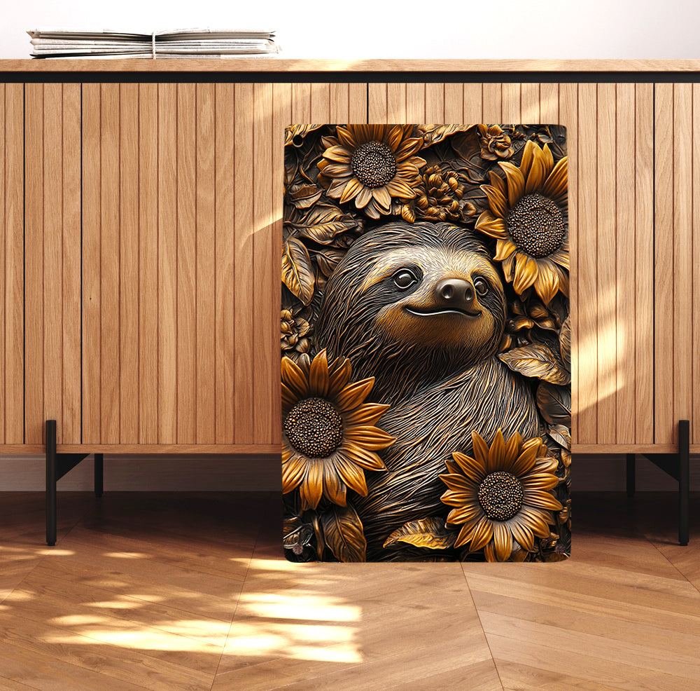 Shineful 2D Metal Sign Sloth With Sunflower