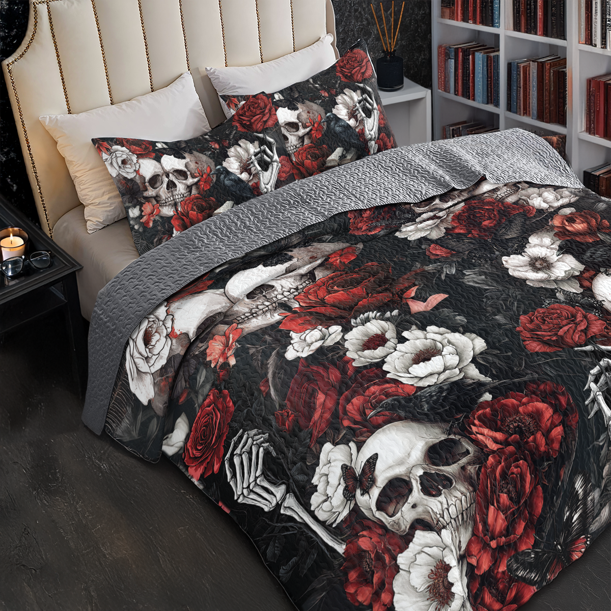 Shineful All Season Quilt 3-teiliges Set Haunting Gothic Love