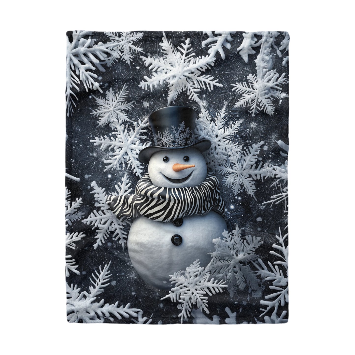 Couverture polaire brillante Frosty Elegance Bonhomme de neige