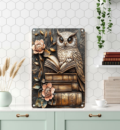 Shineful 2D Metal Sign Vintage Floral Owl