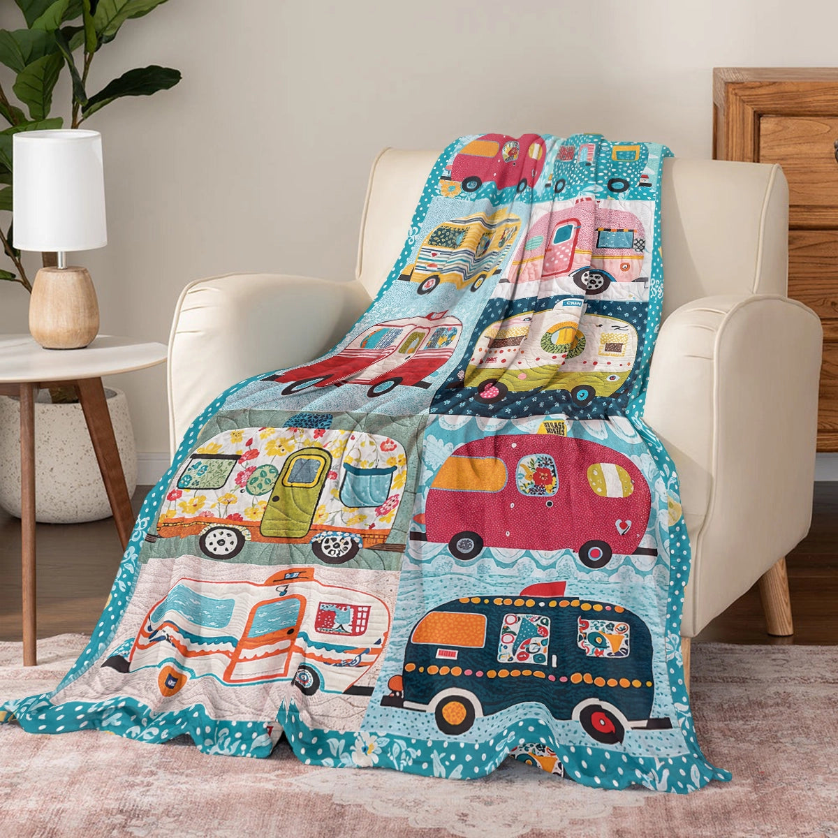 Shineful Fleece Blanket  Vintage Camper