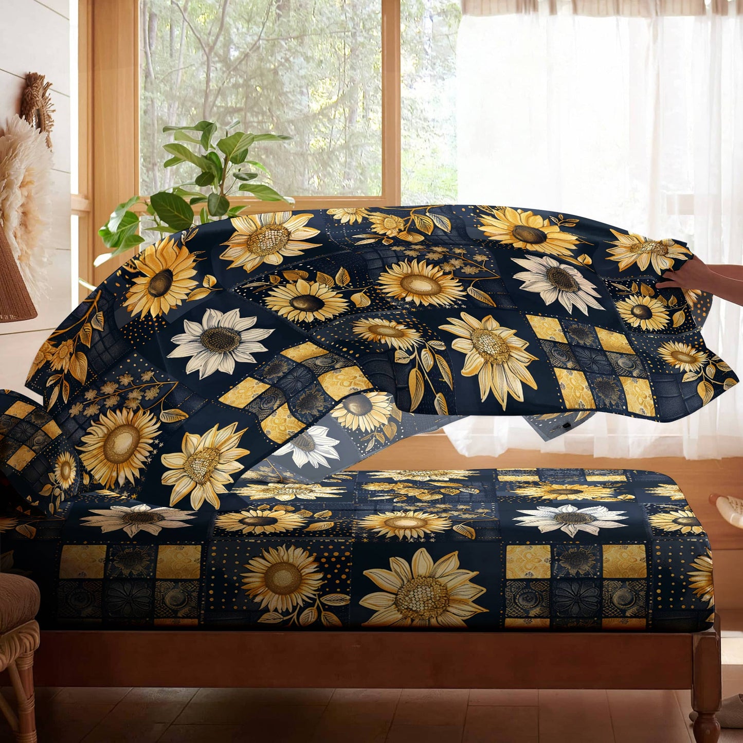 Shineful 4-Piece Bed Sheet Set Inelegance Sunflowers