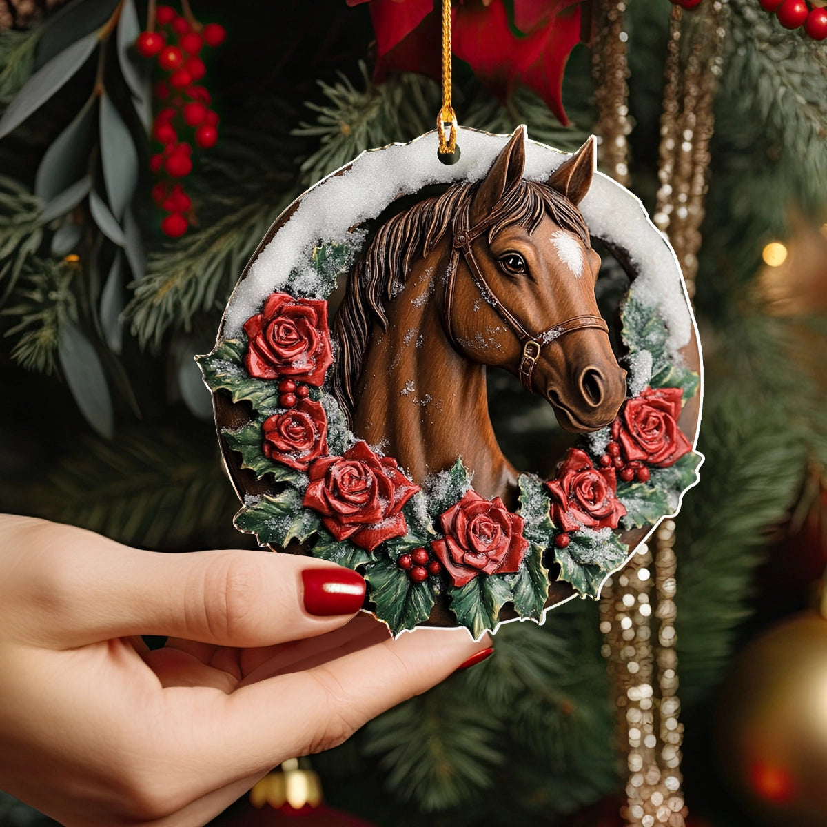 Shineful 2D Acrylic Ornament Magic Rose Horse