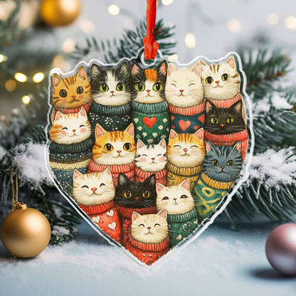 Glänzendes 2D-Acryl-Ornament Purrfectly Cozy