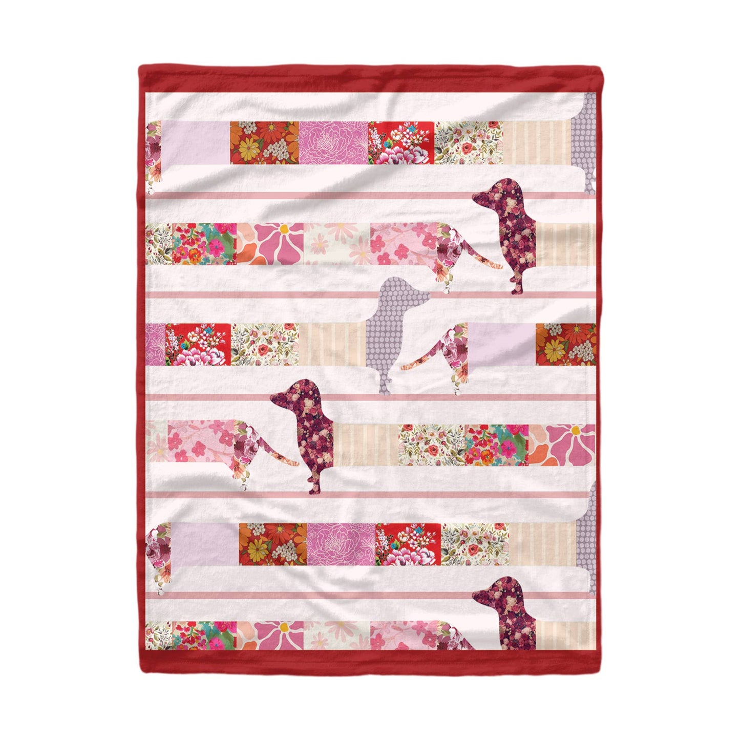 Shineful Fleece Blanket Floral Dachshunds