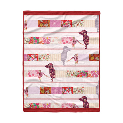 Shineful Fleece Blanket Floral Dachshunds