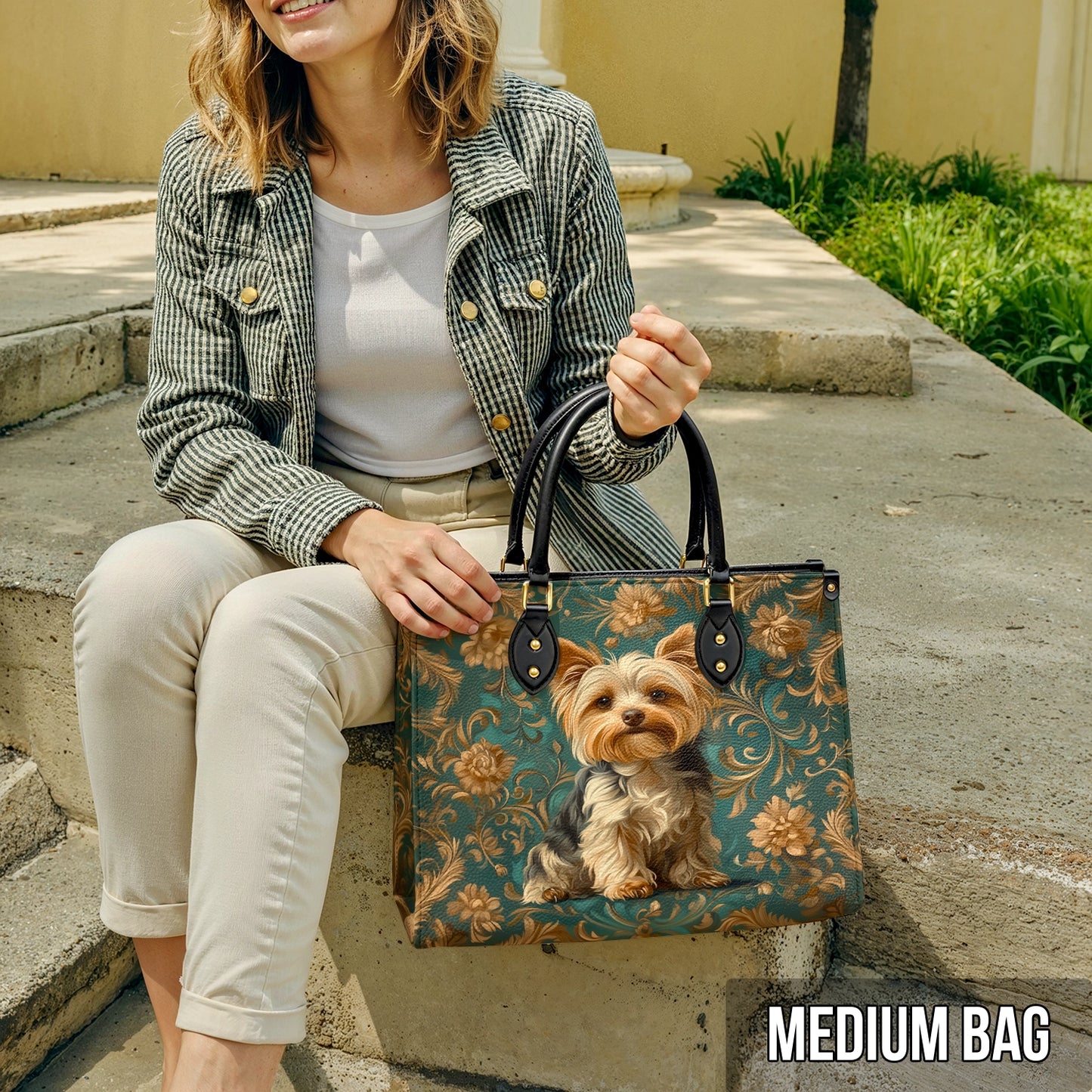 Shineful Leather Bag Regal Yorkie Elegance