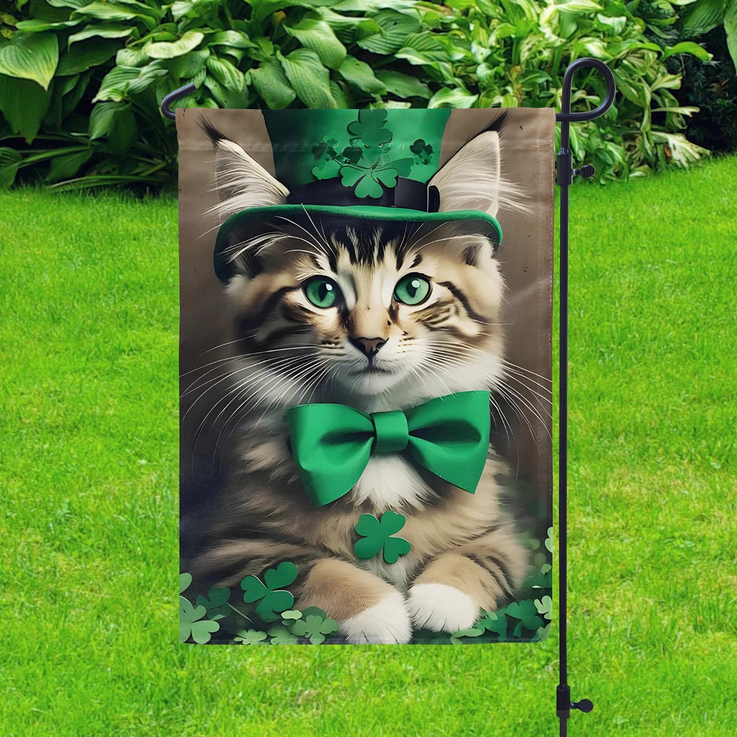 Shineful Garden Flag 12" x 18" Irish Cat Parade