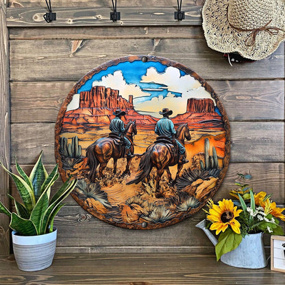 Shineful 2D Metal Sign Cowboy Saddle Up