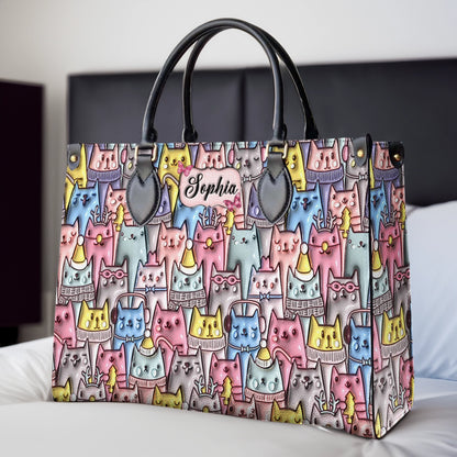 Shineful Leather Bag Cat 3D