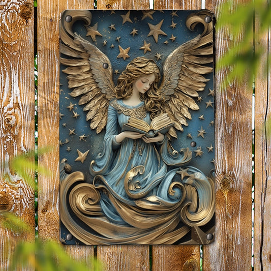 Shineful 2D Metal Sign Reading Angel of Stars