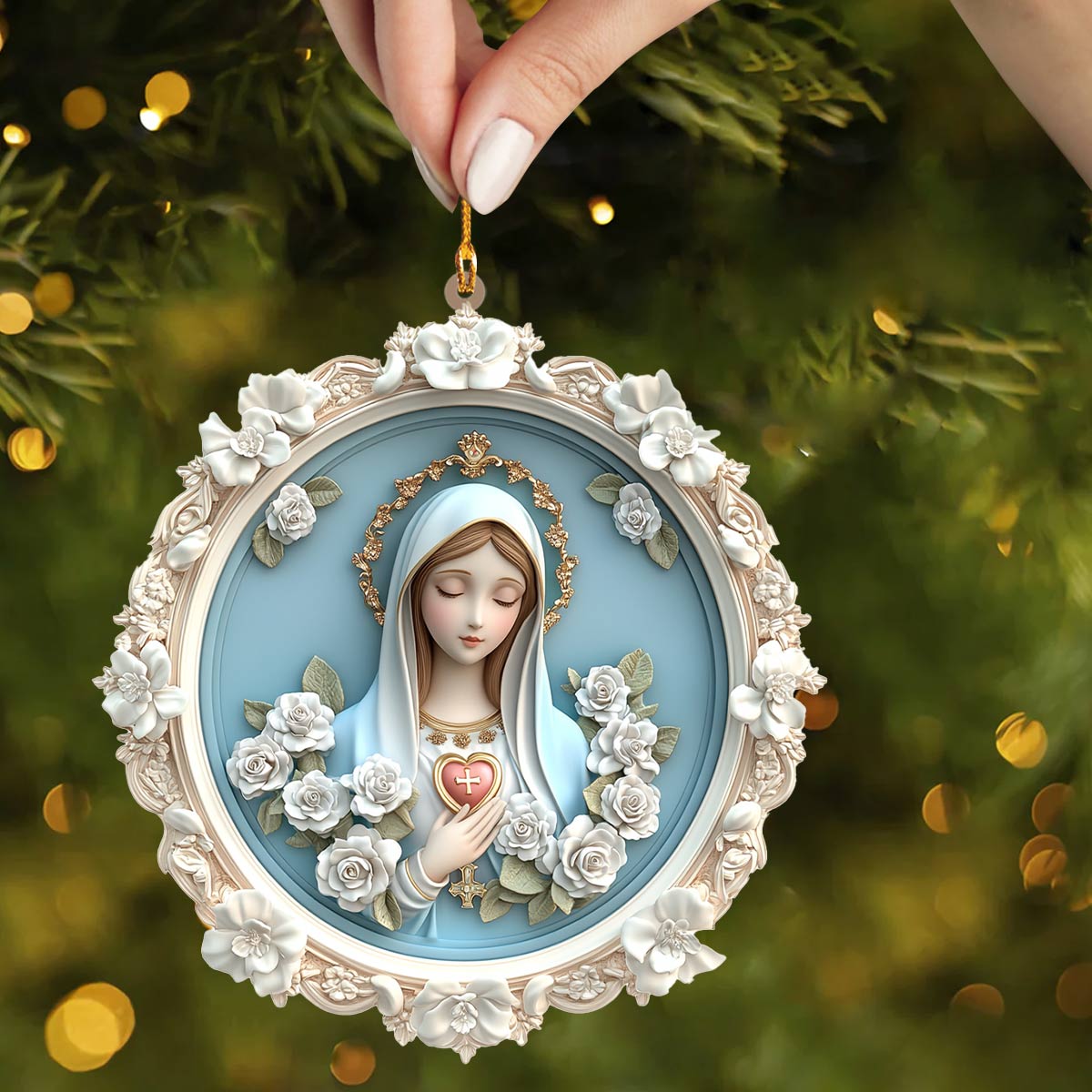 Shineful 2D Acrylic Ornament Blessed Virgin Mary Christmas