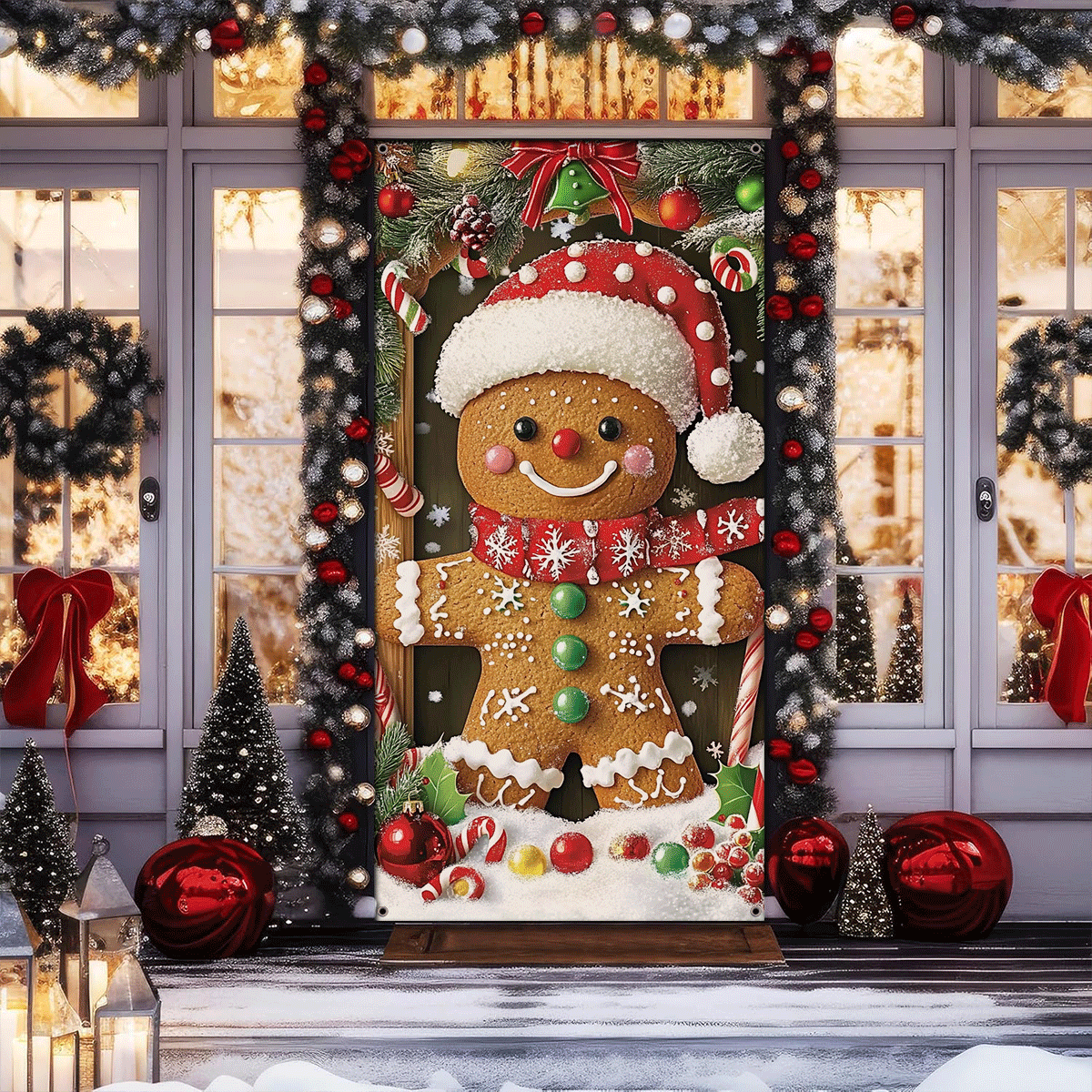 Shineful Door Cover Gingerbread Joy