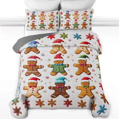 Shineful All Season Quilt 3-Piece Set Gingerbread Cottage