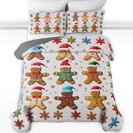 Shineful All Season Quilt 3-Piece Set Gingerbread Cottage