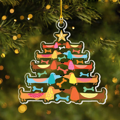 Shineful Acrylic Ornament Dachshund Tree