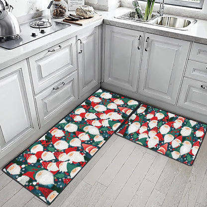 Shineful Ultra-Thin Non Skid Floor Mat, Kitchen Rugs  Santa Cheer