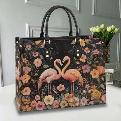 Shineful Leather Bag Floral Flamingo Bliss