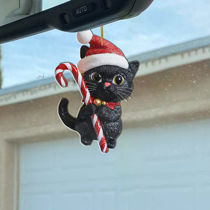 Shineful 2D Acrylic Ornament Christmas Black Cat