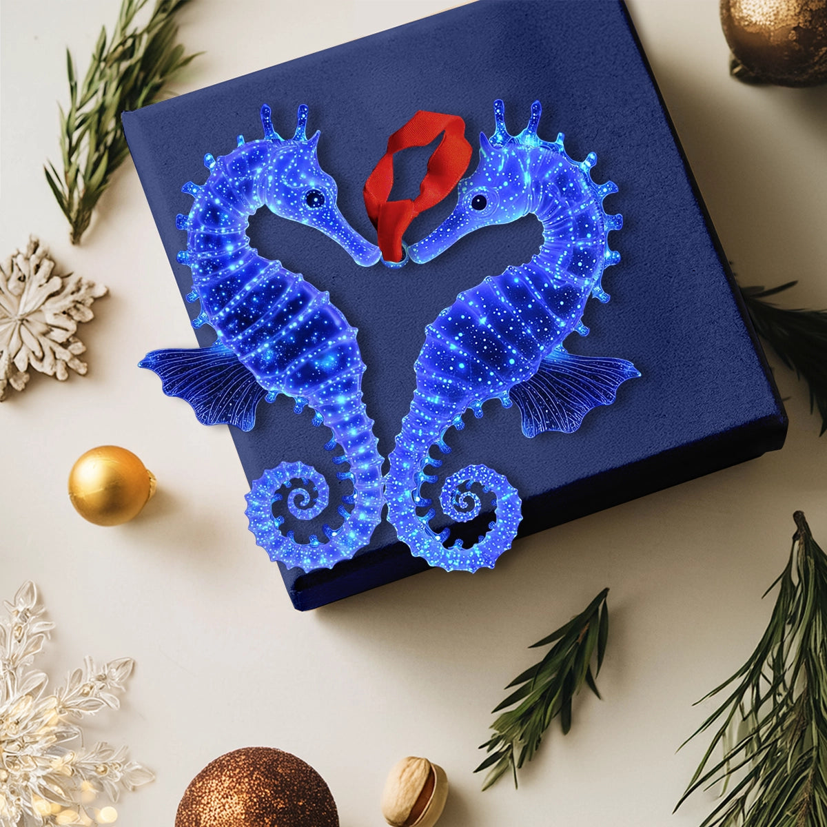 Shineful Acrylic Ornament Sparkling SeaHorse Pair