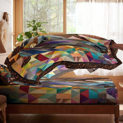 Shineful 4-Piece Bed Sheet Set Colorful Horse