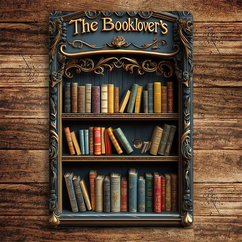 Shineful 2D Metal Sign Enchanted Bookshelf